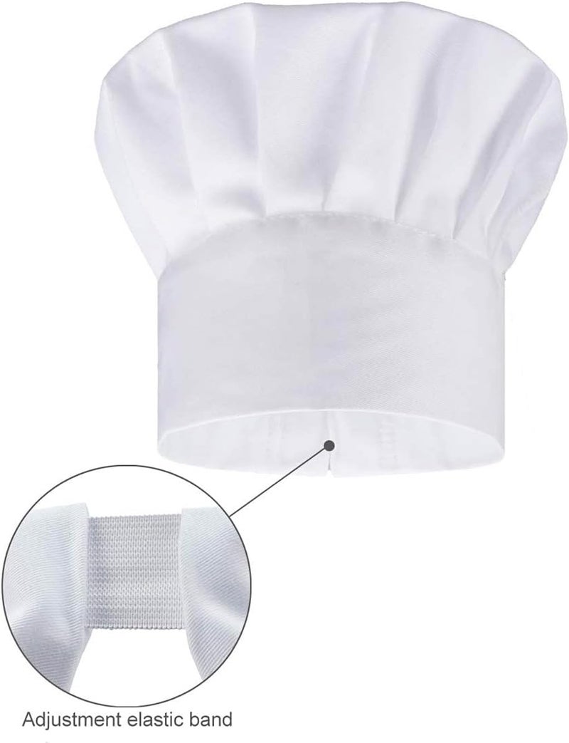 ESHATO Kids Chef Hat, Poly-Cotton Cooking Cap for Toddler, Preschooler White - Image 3
